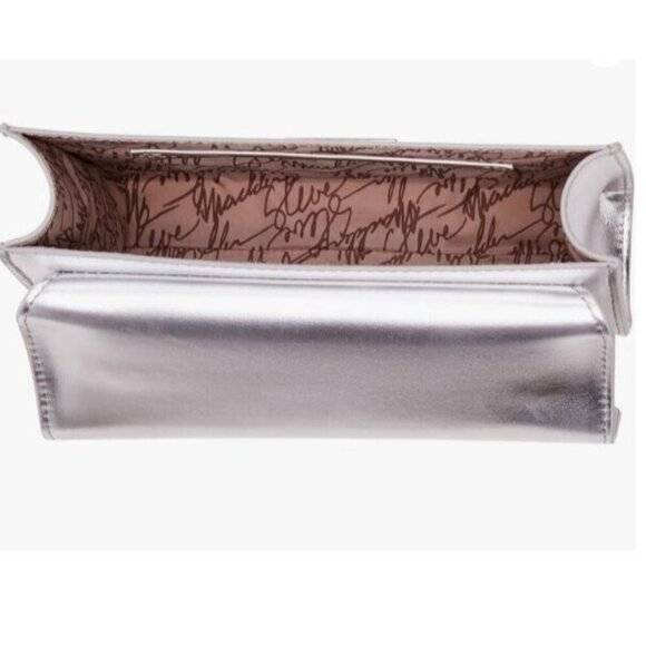 STEVE MADDEN Blattuca logo metallic top handle crossbody bag -Silver (Used) - Picture 12 of 14